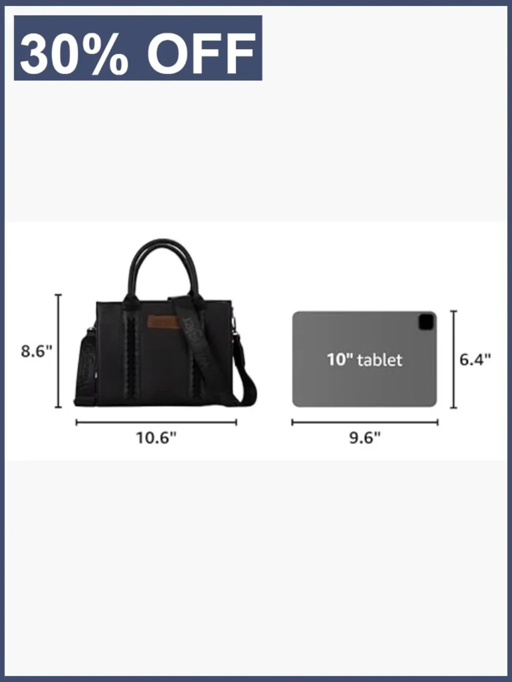 Wrangler by Montana West Faux Leather Satchel Tote with Whipstitch Detailing